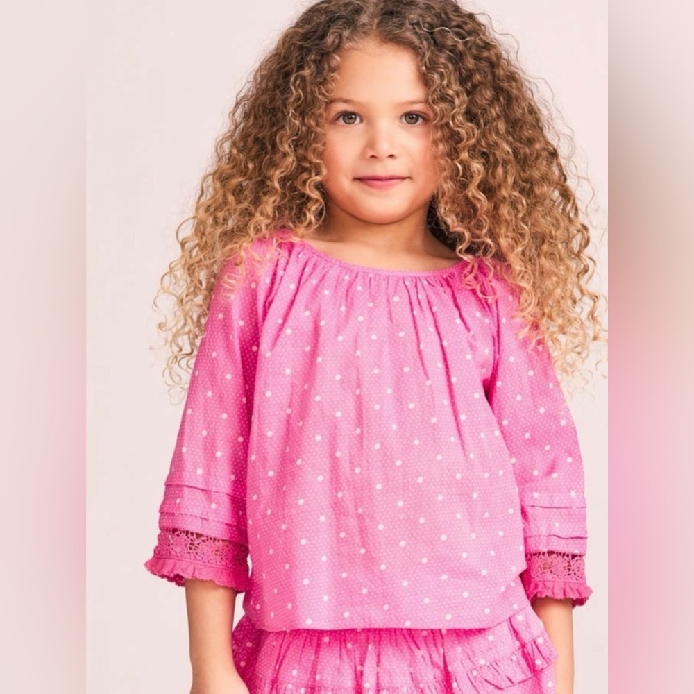 LoveShackFancy Alanza Hot Pink Cherry Top